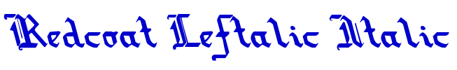 Redcoat Leftalic Italic लिपि